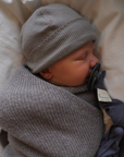 Newborn Beanie - 100% Wool - Rib - Taupe