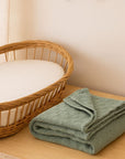 Baby blanket - 100% Merino wool - Sage
