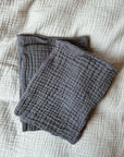 Tothemoon ☾ Tothemoon ☾ - Cotton Gauze Washcloths - Set of 3 - 4 Layers - Handmade Accessoires Charcoal