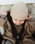 Tothemoon ☾ Beanie - 100% wool - Handmade in Portugal - For you & Mini Outerwear Beige / Baby (0-1 Years)