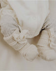 Hirsch Natur Newborn socks - 100% Organic Wool - Natur Booties Natur / 0-3m