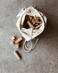 Wooden Story - Natural - Blocks in sack - Wood - Toys - Zoenvoorgust.com
