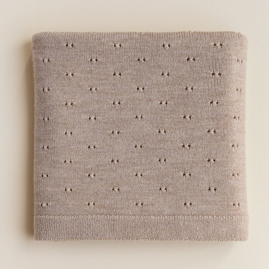 Hvid Bibi blanket - 100% Merino wool - Medium thick knit