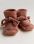 Hvid Hvid Booties - 100% Merino wool Booties Brick / 0-9m