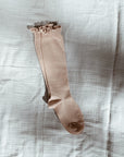 condor Ruffle Knee Socks - Earthy Colors Socks Powder / 3-6m