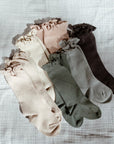 condor Ruffle Knee Socks - Earthy Colors Socks Carbon / 3-6m