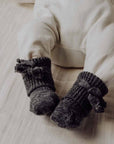 Hirsch Natur Newborn socks - 100% Organic wool - Dark grey Booties Dark Grey