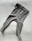Joha Footed pants - 100% Wool Rompers Sesame melange / 50