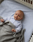 Khasto Baby Blanket - 3 Layers Cotton Cashmere Blankets Blue candle