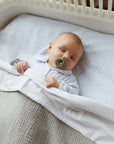 Khasto Baby Blanket - 3 Layers Cotton Cashmere Blankets Blue candle