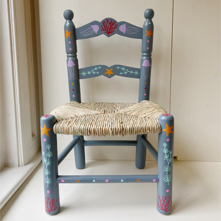 Wooden Kids Chair - Hand Painted
