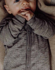 Joha Sleep Suit - 100% Wool - 2 in 1 Foot - Sesame Melange Rompers and suits 40