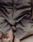 Joha Sleep Suit - 100% Wool - 2 in 1 Foot - Sesame Melange Rompers and suits 40
