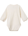 Nature Baby NZ Longsleeve Romper - Pointelle - Organic Cotton Rompers and suits Natural / 0-3m