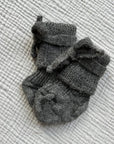 Hirsch Natur Newborn socks - 100% Organic wool - Dark grey Booties Dark Grey