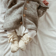 Hirsch Natur Newborn socks - 100% Organic Wool - Natur Booties Natur / 0-3m
