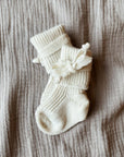 Hirsch Natur Newborn socks - 100% Organic Wool - Natur Booties Natur / 0-3m