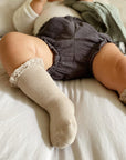 condor Ruffle Knee Socks - Earthy Colors Socks Carbon / 3-6m