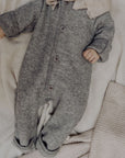 Disana Winter overall - Boiled wool Light Grey / 50/56