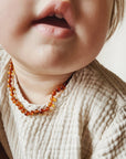 Amber Amber necklace - Baby & child - 32 cm Accessoires Dark Cognac - Polished