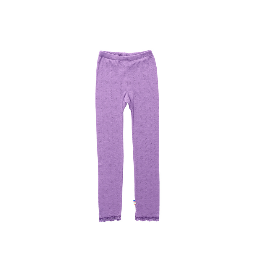 Pants - Wool & Silk - Pointelle - Purple