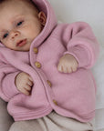 Hooded jacket - 100% Virgin wool - Oversized fit - Rosewood Melange
