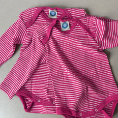 Body - Long sleeve - Wool & Silk - Striped Pink
