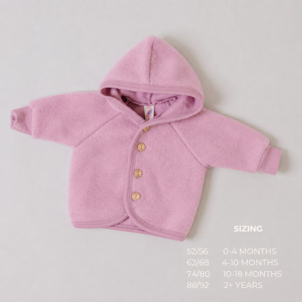 Hooded jacket - 100% Virgin wool - Oversized fit - Rosewood Melange