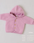Hooded jacket - 100% Virgin wool - Oversized fit - Rosewood Melange