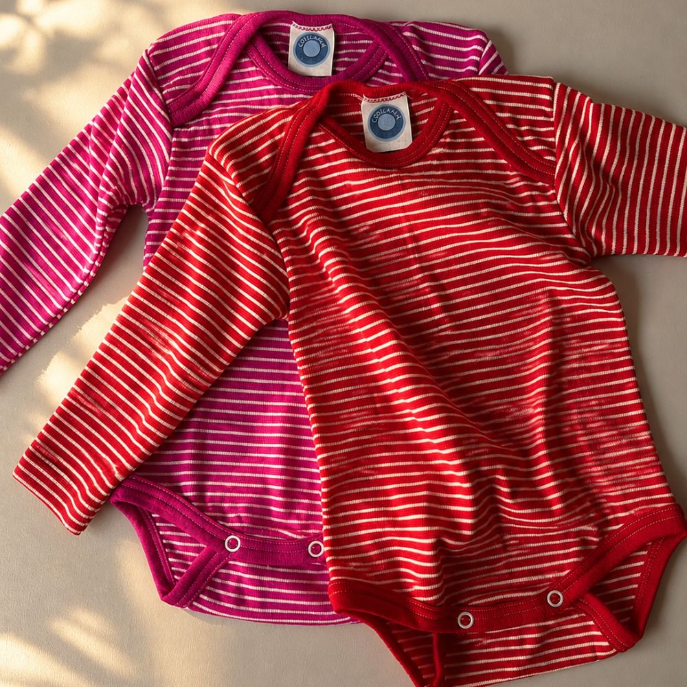 Body - Long sleeve - Wool & Silk - Striped Red