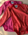 Body - Long sleeve - Wool & Silk - Striped Red