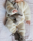 Baby suit - 100% Wool Fleece - Cream