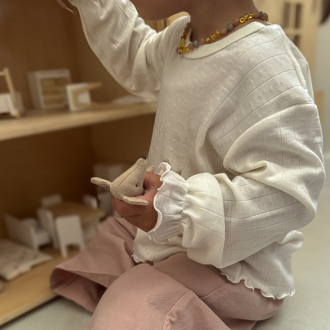 Tothemoon ☾ - Shirt - Long sleeve - Piquette cuffs - Wool & silk - Pointelle - Wide fit