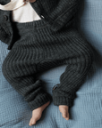 Baby Pants - Ribbed - 100% Wool - Dark Grey