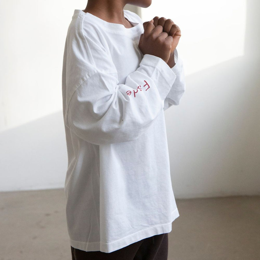 Wide Long Sleeve Tee - White