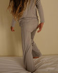 Tothemoon ☾ - Wide pants - Wool & silk - Needle pattern - Dove