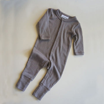 Tothemoon ☾ - Sleep suit - 2 in 1 Foot - 100% Wool - Rib - Taupe