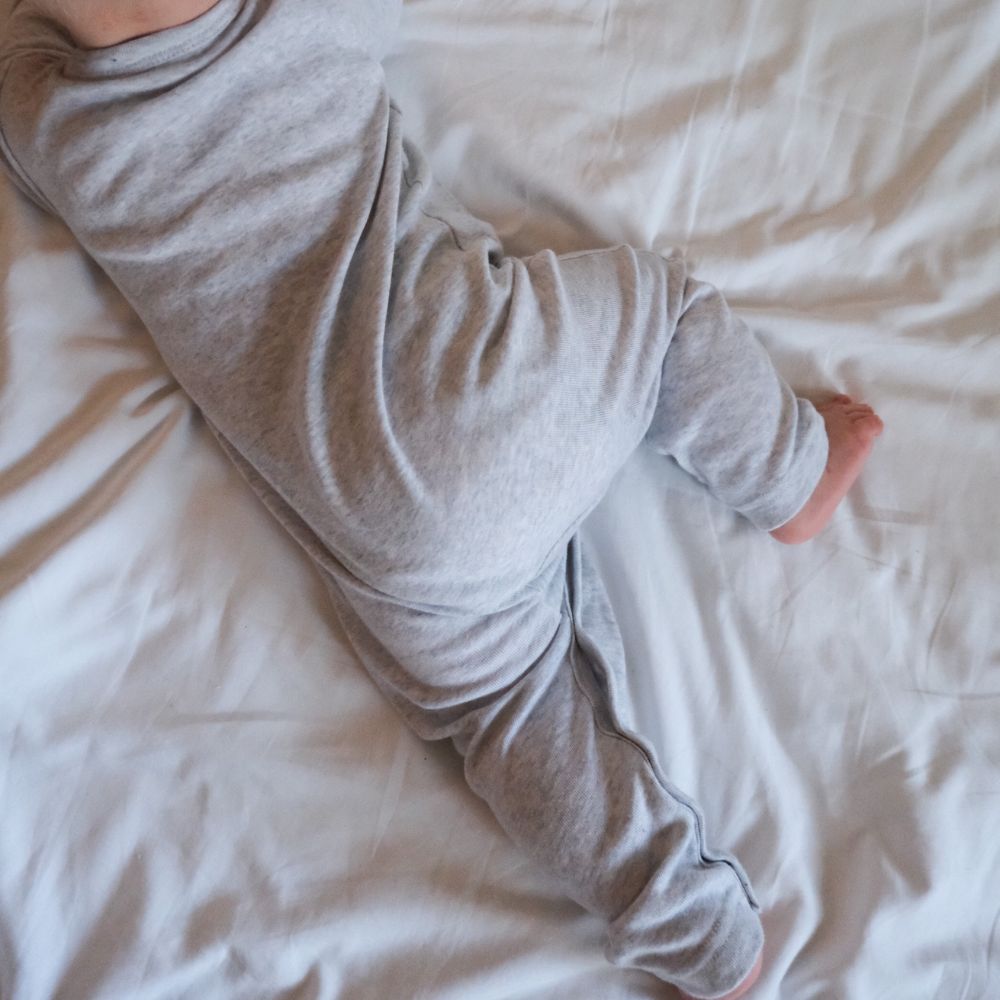 Sleep suit - 2 in 1 Foot - Organic cotton - Light grey
