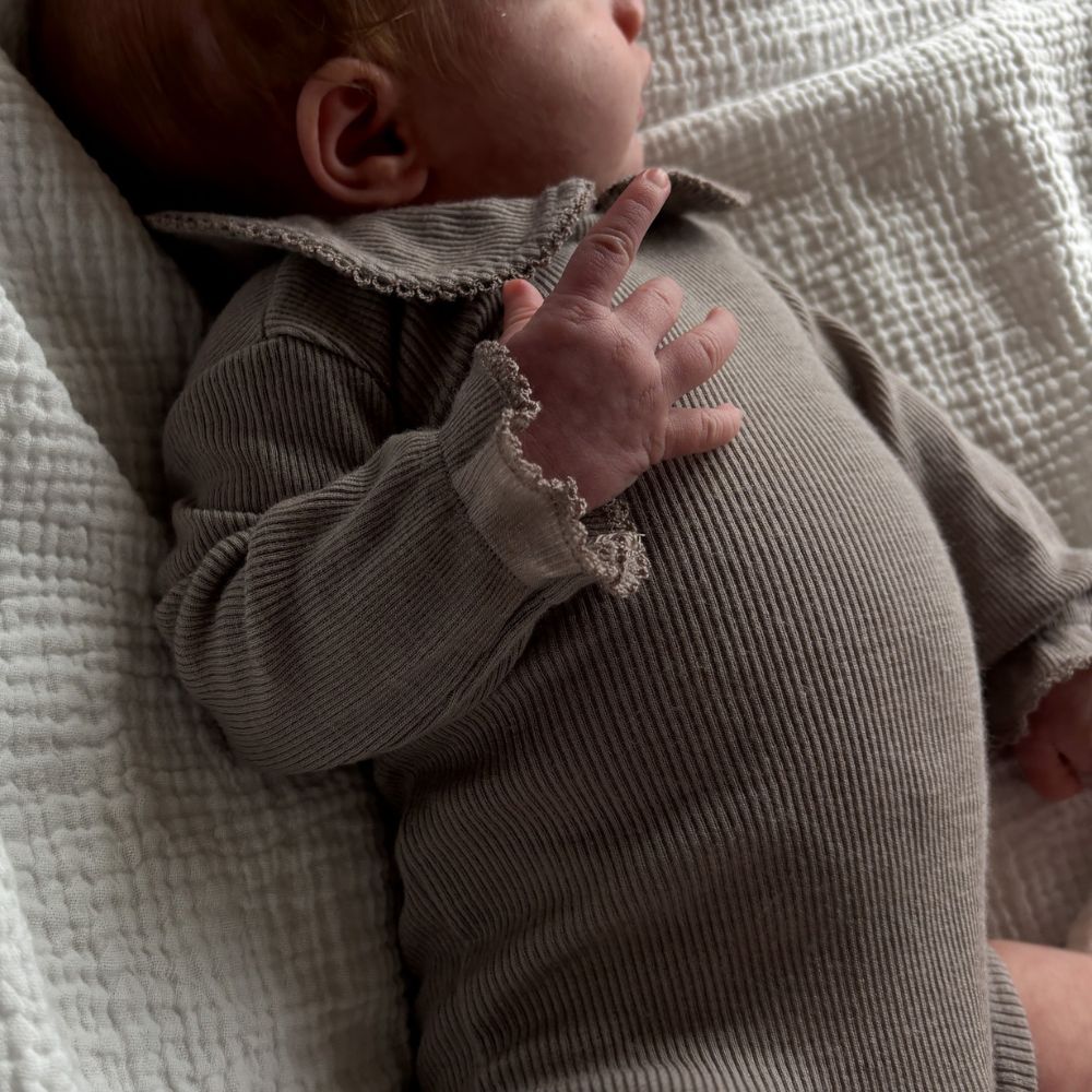 Tothemoon ☾ - Collar Body - Long sleeve - 100% Wool - Rib - Taupe