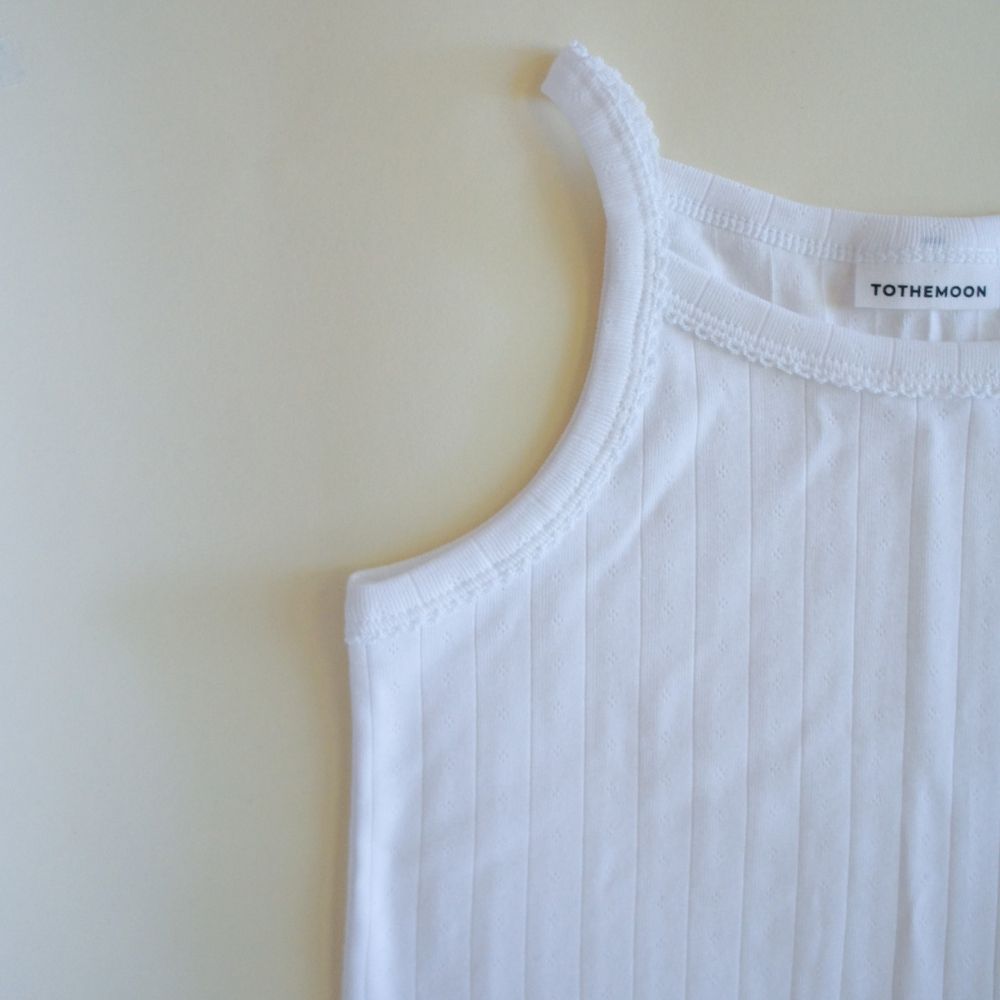 Tothemoon ☾ - Strap top - Curled ends - Organic cotton - Pointelle