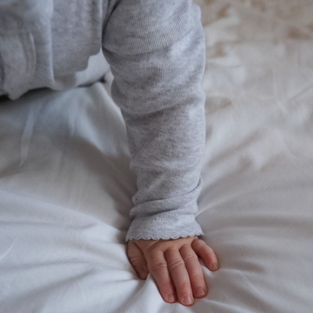 Sleep suit - 2 in 1 Foot - Organic cotton - Light grey