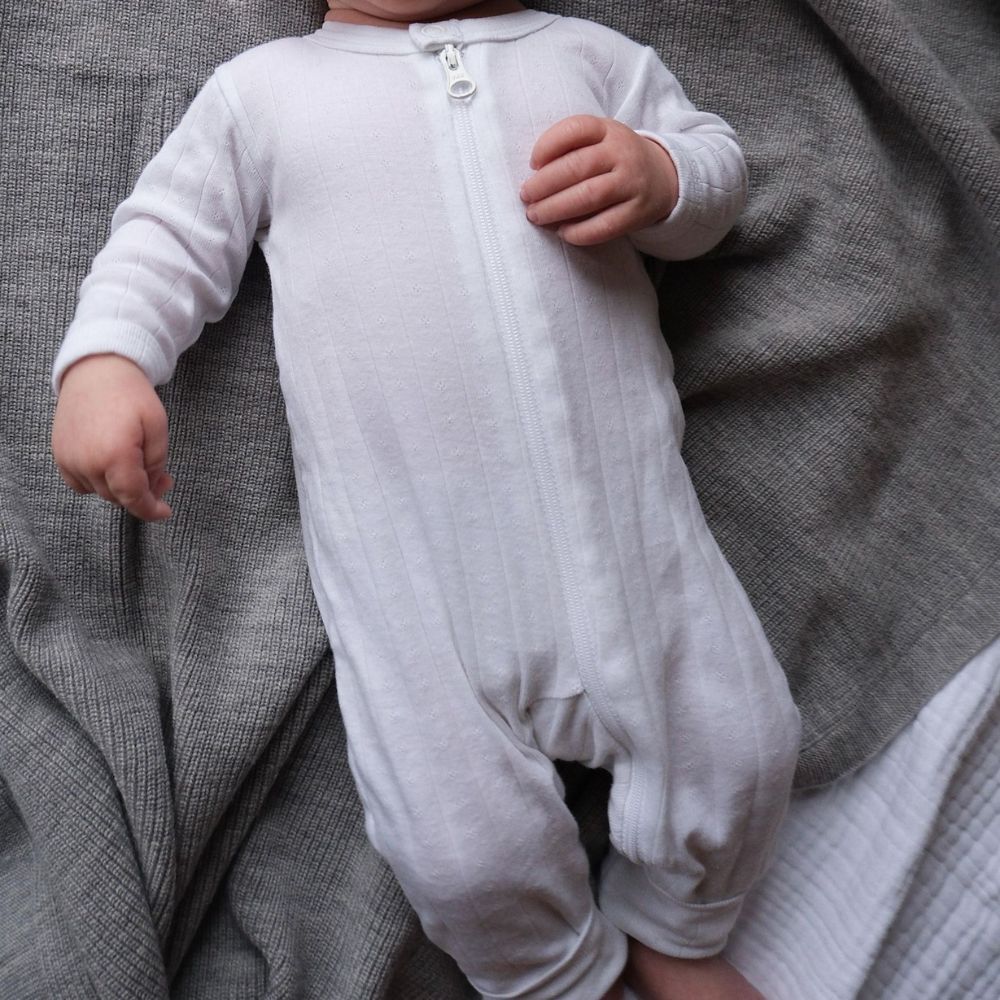 Tothemoon ☾ - Sleep suit - 2 in 1 Foot - With zipper - Organic cotton - Pointelle