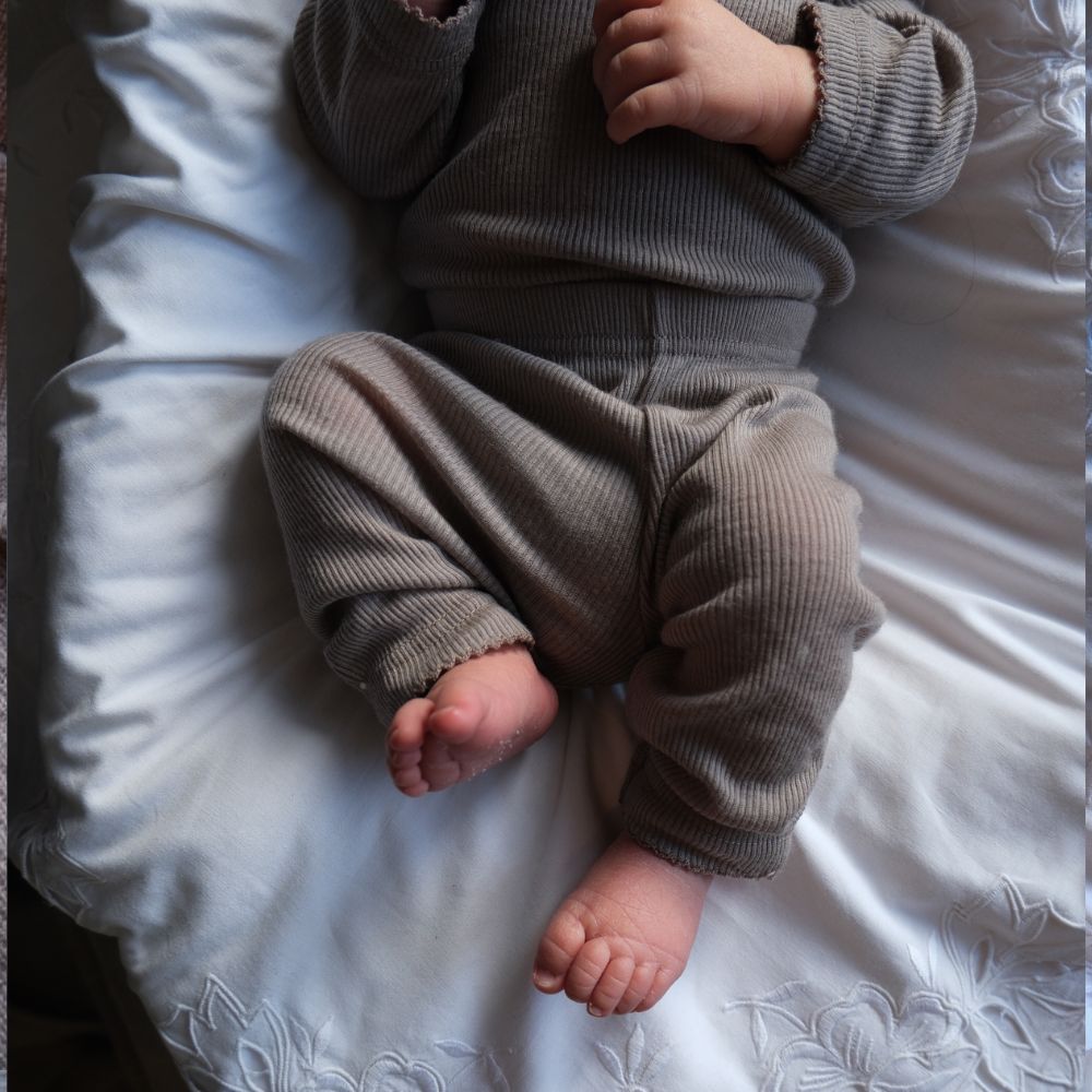 Tothemoon ☾ - Baby pants - 100% Wool - Rib - Taupe
