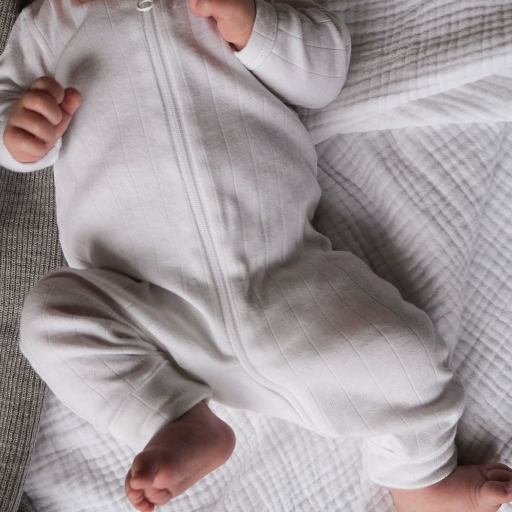 Tothemoon ☾ - Sleep suit - 2 in 1 Foot - With zipper - Organic cotton - Pointelle