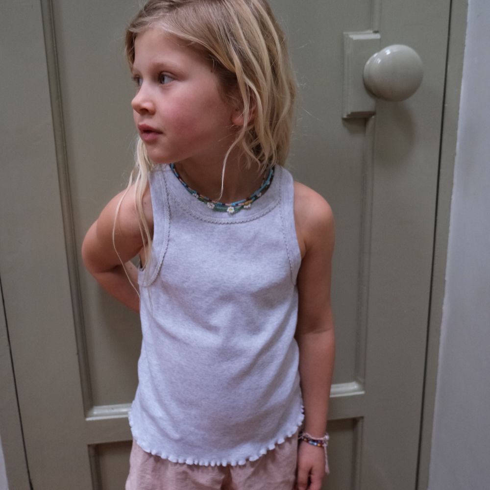 Tothemoon ☾ - Cropped top - Curl finish - Organic cotton - Light grey