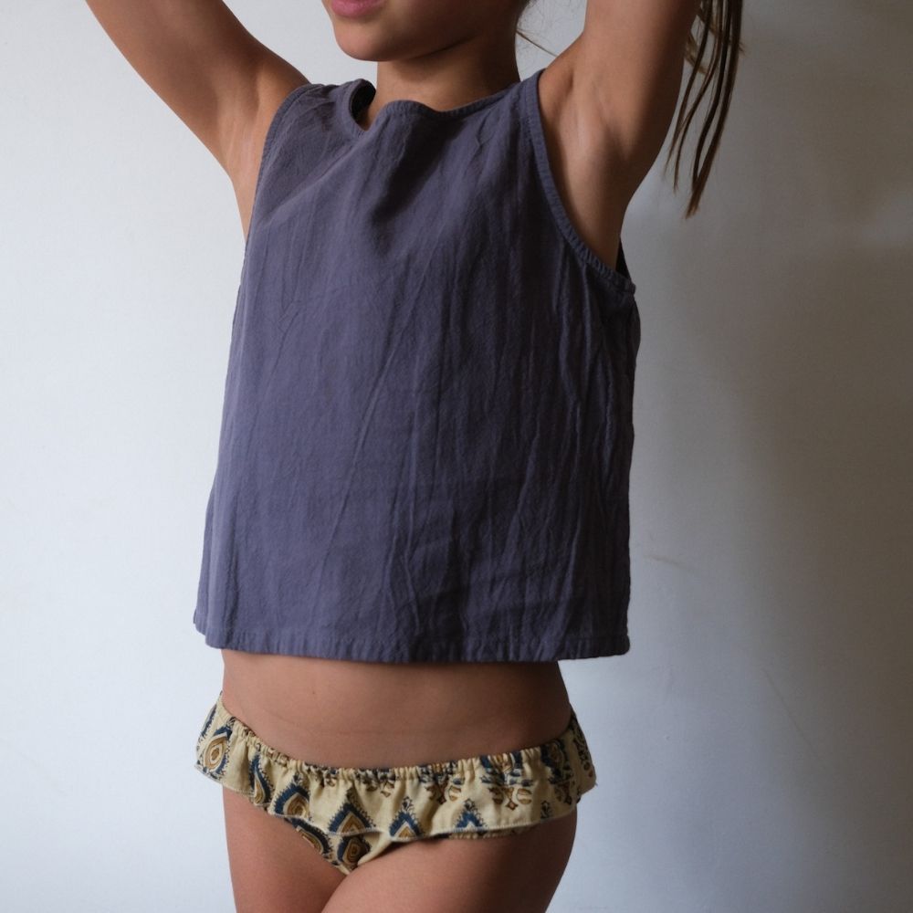 Tothemoon ☾  - Tita top - Laag uitgesneden rug - 100% Katoen - Handgemaakt in Nederland - Charcoal