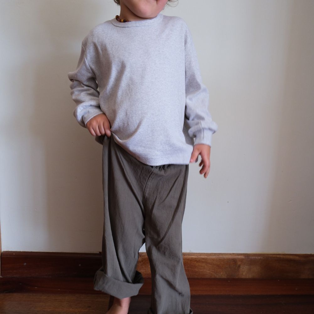 Tothemoon ☾ - Shirt - Long sleeve - Cuffed sleeves - Organic cotton - Light grey