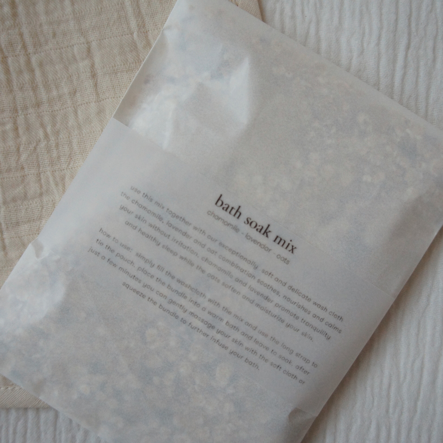 Hi Baby - Washcloth - Organic cotton - With bath soak mix
