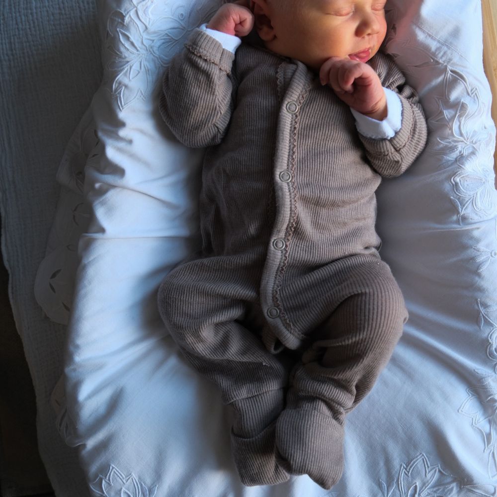 Tothemoon ☾ - Sleep suit - 2 in 1 Foot - 100% Wool - Rib - Taupe