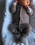 Tothemoon ☾ - Sleep suit - 2 in 1 Foot - 100% Wool - Rib - Taupe